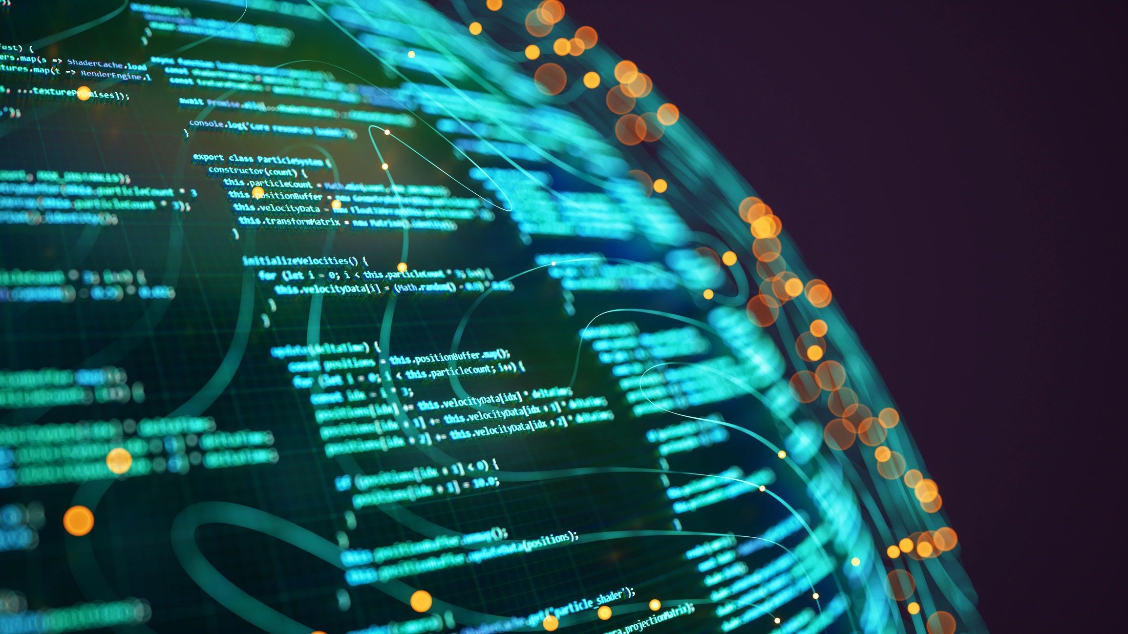 Code and AI visualisation representing software testing automation